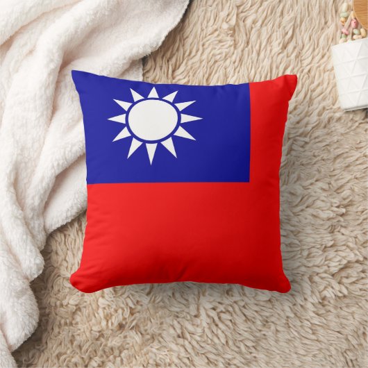 アメリカの毛上枕に関する台湾国旗 クッション (ブランケット)