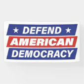 アメリカの民主主義の旗を守る 横断幕 (横)