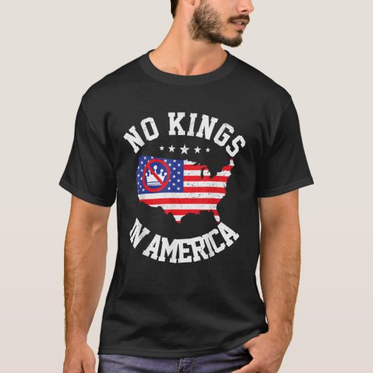 アメリカの民主主義アメリカ独立国の王なし Tシャツ (正面)