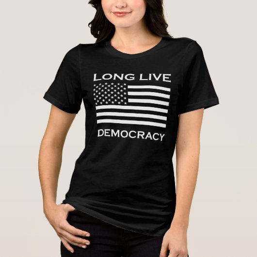 アメリカの民主主義万歳 トライブレンドTシャツ (正面)