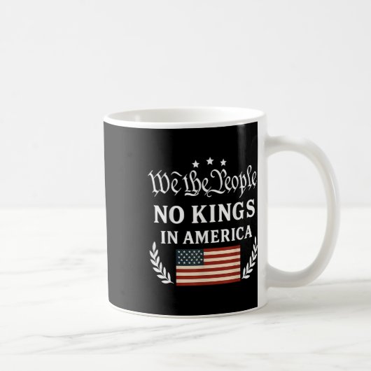 アメリカの民主主義抗議デモ 私たちは王を持たない人々 コーヒーマグカップ (右)