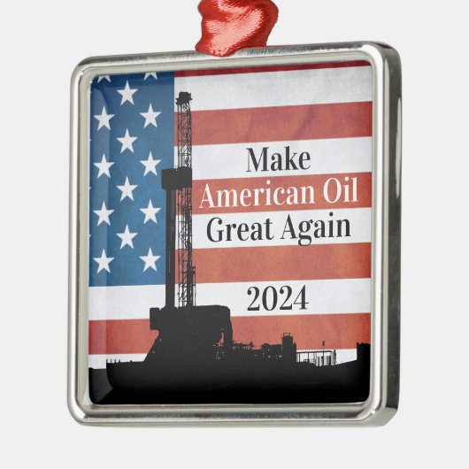 アメリカの油素晴らしを再び日付付き金属オーナメントにする メタルオーナメント (左)