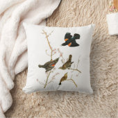 アメリカの沼地のクロドリのジョンAudubonの鳥 クッション (ブランケット)