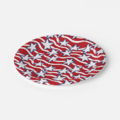 アメリカの流れる星とストライプ ペーパープレート (アングル)