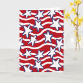 アメリカの流れる星条旗 カード (黄色い花)