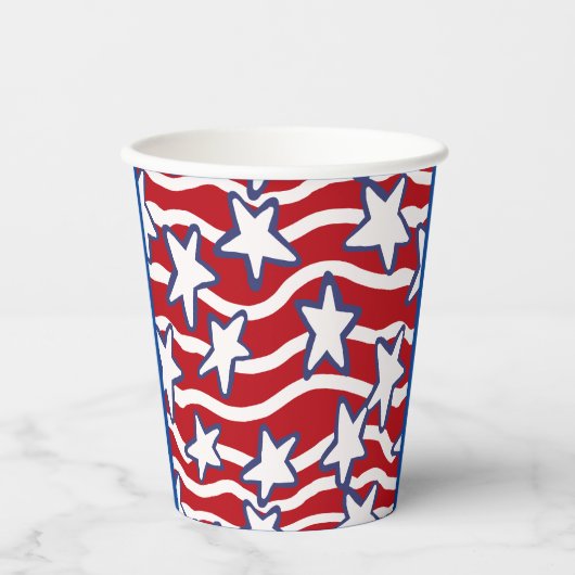 アメリカの流れる星条旗 紙コップ (正面)