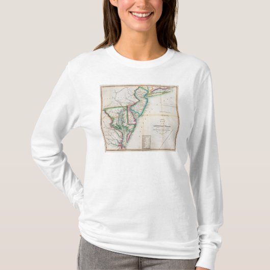 アメリカの海岸の地図 Tシャツ (正面)