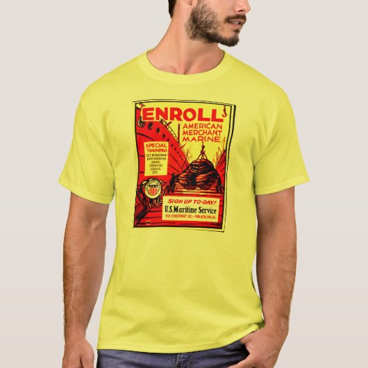 アメリカの海運力-今日登録して下さい Tシャツ (正面)