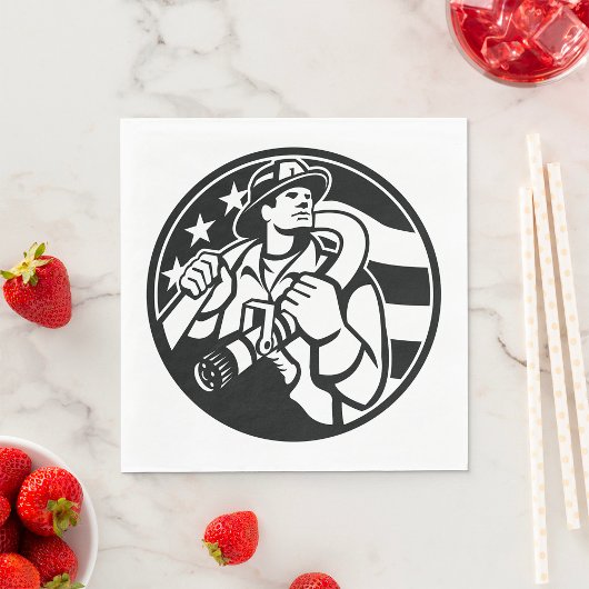 アメリカの消防はっきりした士の英雄と白 スタンダードランチョンナプキン