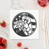 アメリカの消防はっきりした士の英雄と白 スタンダードランチョンナプキン (インサイチュ)