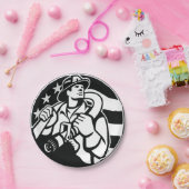 アメリカの消防はっきりした士の英雄と白 ペーパープレート (パーティー)