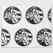 アメリカの消防はっきりした士の英雄と白 ラッピングペーパー (フラット)