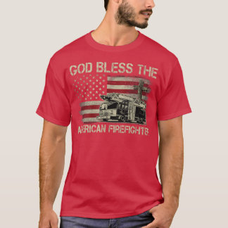 アメリカの消防士を祝福する Tシャツ