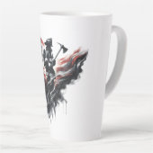 アメリカの消防士。州の統一された国旗。 カフェラテマグ (右アングル)