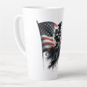 アメリカの消防士。州の統一された国旗。 カフェラテマグ (左アングル)