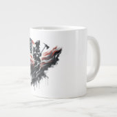 アメリカの消防士。州の統一された国旗。 ジャンボコーヒーマグカップ (正面右)