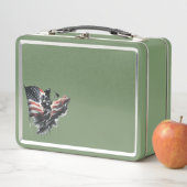 アメリカの消防士。州の統一された国旗。 メタルランチボックス (インサイチュ)