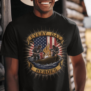 アメリカの消防士、日常のヒーロー Tシャツ
