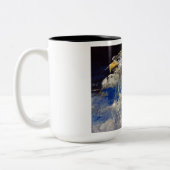 アメリカの渦巻く地球のマグカップ ツートーンマグカップ (左)