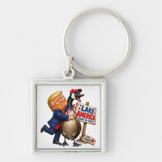 アメリカの湖のガチョウを抱きしめるトランプ政治家グッズ キーホルダー