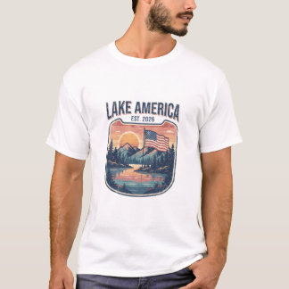 アメリカの湖 2026年設立 Tシャツ