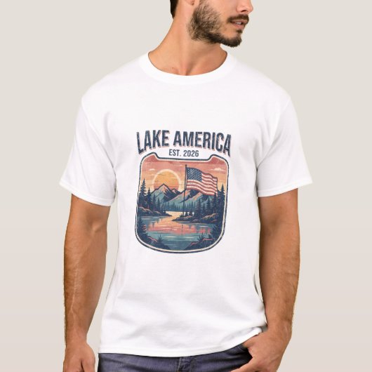 アメリカの湖 2026年設立 Tシャツ (正面)