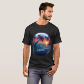 アメリカの湾がデザインされたボウリングボール Tシャツ (正面フル)