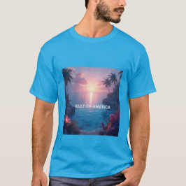 アメリカの湾と夕日 Tシャツ