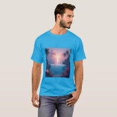 アメリカの湾と夕日 Tシャツ (正面フル)