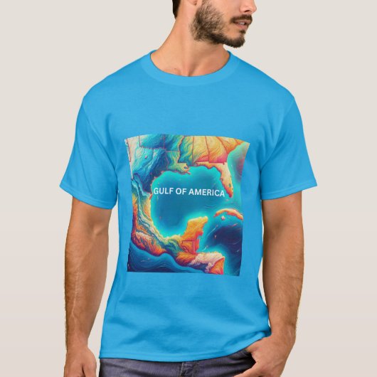 アメリカの湾のカラフルな地図 Tシャツ (正面)