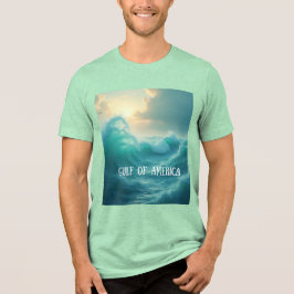 アメリカの湾の海洋の海の緑の波 トライブレンドＴシャツ