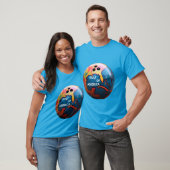 アメリカの湾を表現したボウリングボール Tシャツ (ユニセックス)