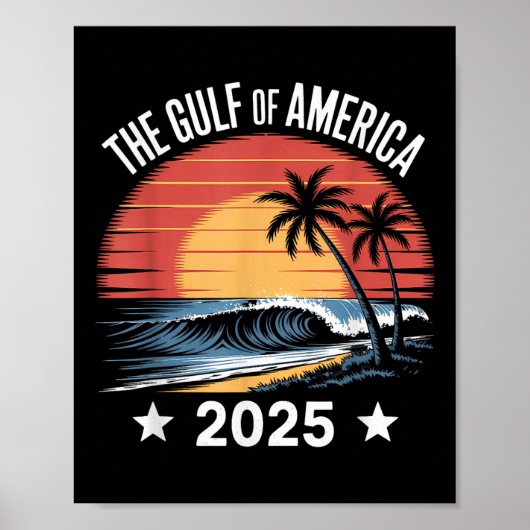 アメリカの湾岸 2025 ヴィンテージ アメリカ国旗 メキシコ ポスター (正面)
