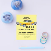 アメリカの漫画のスタイル、黄色いタクシーと価格表 チラシ (シングル)