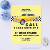 アメリカの漫画のスタイル、黄色いタクシーと価格表 チラシ (シングル)