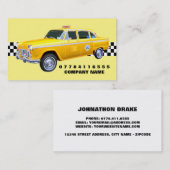 アメリカの漫画スタイルイエロータクシーキャブとストリップ 名刺 (正面/裏面)