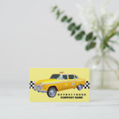 アメリカの漫画スタイルイエロータクシーキャブとストリップ 名刺 (スタンド正面)