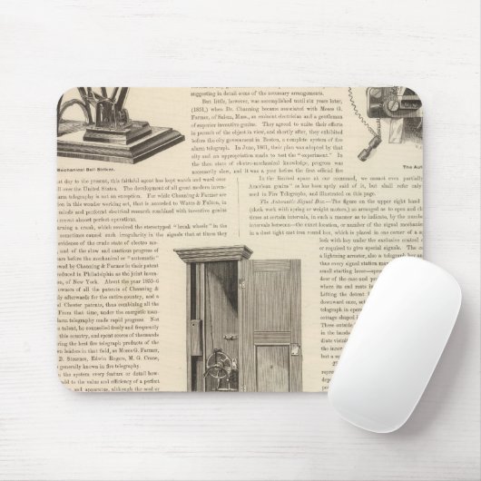 アメリカの火災報知機と警察電信 マウスパッド (マウス)