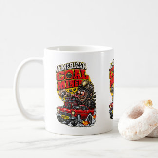 アメリカの炭鉱夫ホットロッド コーヒーマグカップ