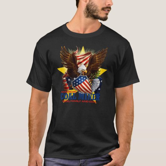 アメリカの炭鉱夫 Tシャツ (正面)
