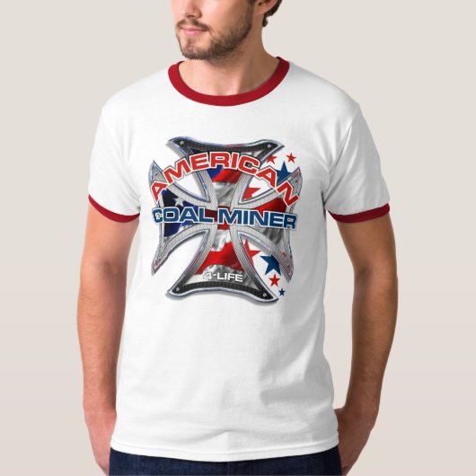 アメリカの炭鉱夫 Tシャツ (正面)