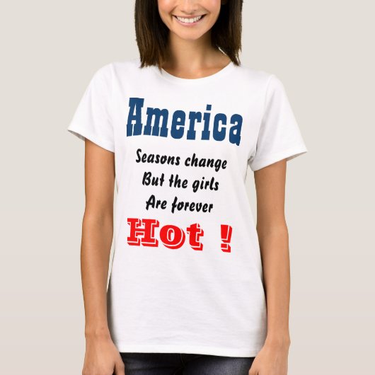 アメリカの熱い女の子Tシャツ Tシャツ (正面)