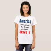 アメリカの熱い女の子Tシャツ Tシャツ (正面フル)