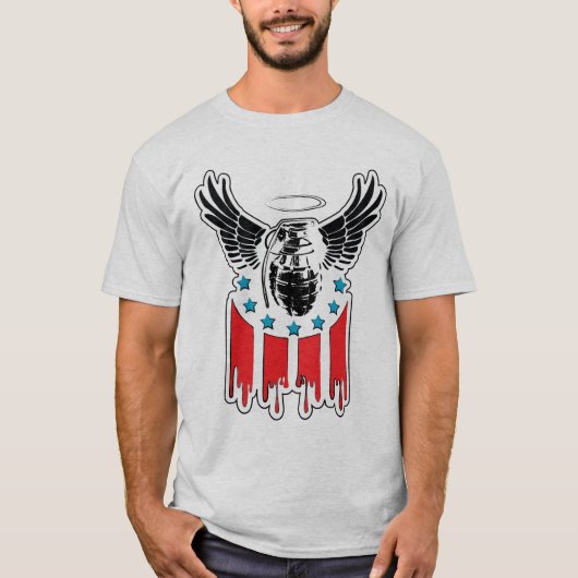 アメリカの爆撃機の人-ワイシャツ Tシャツ (正面)
