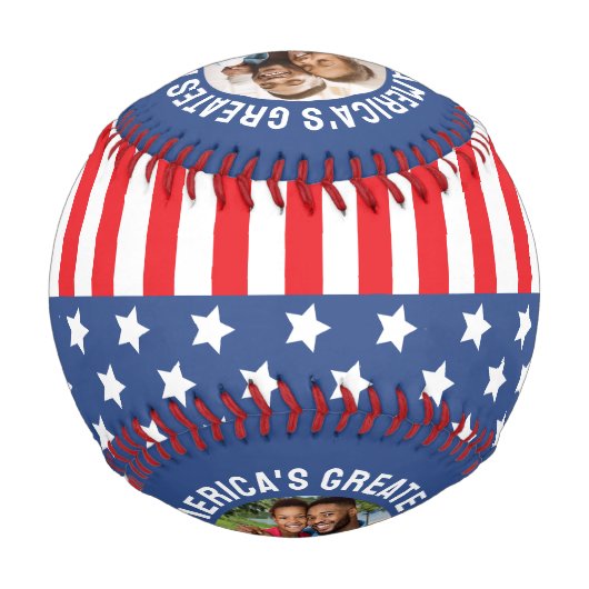 アメリカの父素晴らし米国米国国旗の写真 野球ボール (裏面)