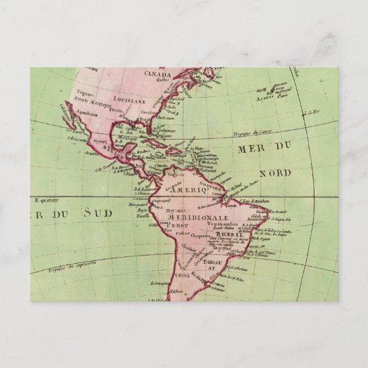 アメリカの物理地図 ポストカード (正面)