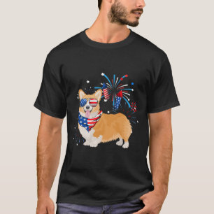 アメリカの犬 アメリカ国旗 7月4日 メンズ レディース 愛好家 Tシャツ
