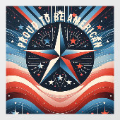 アメリカの独立記念日を誇りに思う ウィンドウサイン (シート)