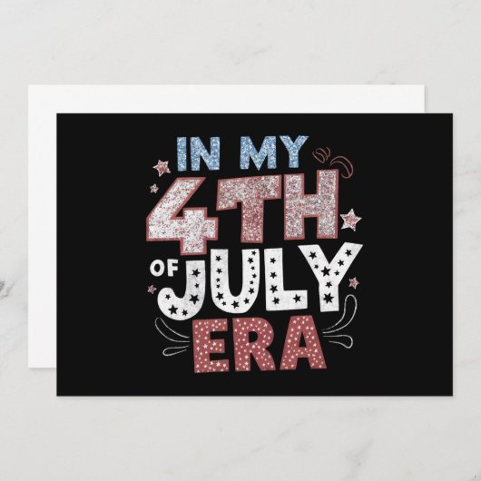 アメリカの独立記念日時代のアメリカ愛国的な雰囲気 招待状 (正面/裏面)