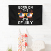 アメリカの独立記念日生まれの誕生日サングラス 横断幕 (インサイチュ)